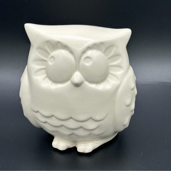 Hallmark Other - Hallmark Ceramic Snow Owl Ivory White Home Decor Statue Figurine 5"h Eyes Opened